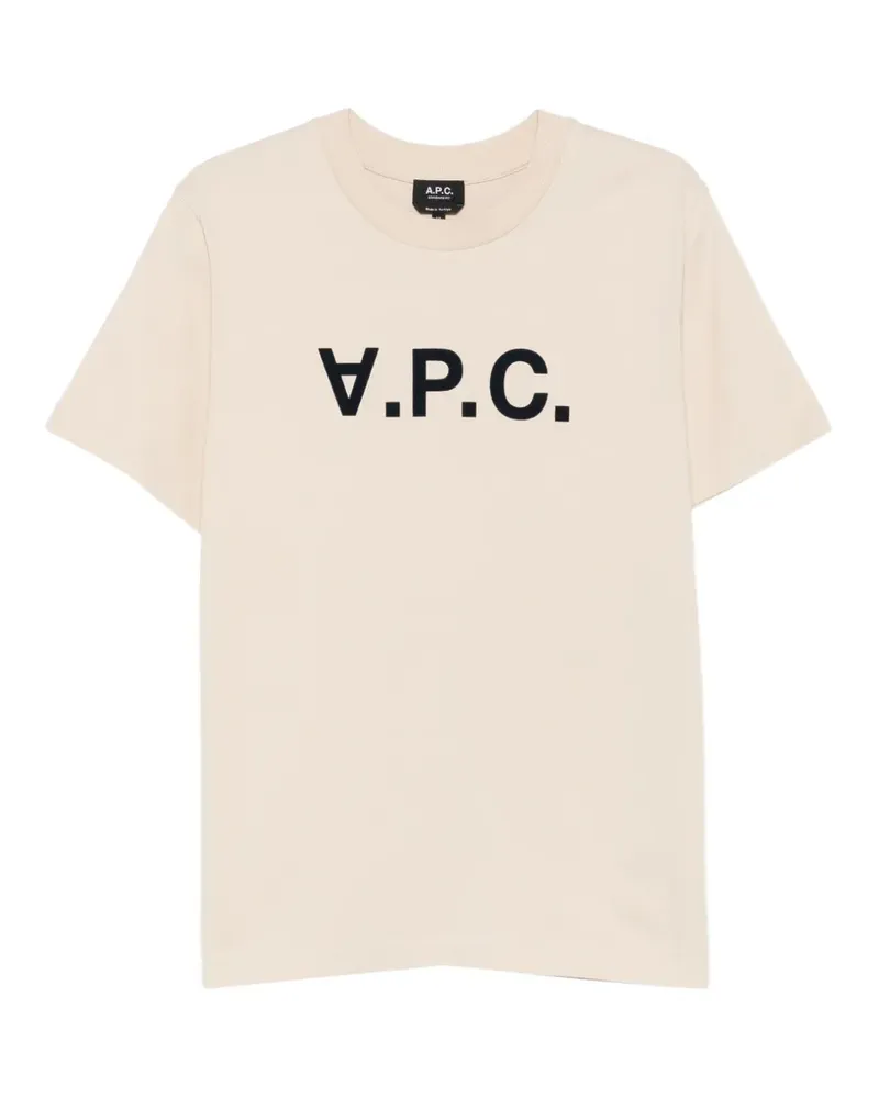 A.P.C. T-Shirt mit Logo-Print - Nude Nude