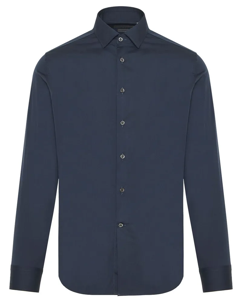 Corneliani Hemd aus Popeline - Blau Blau