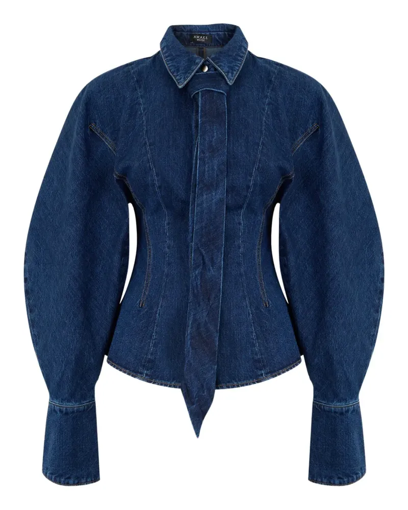 A.W.A.K.E. Hemd mit Ballonärmeln - Blau Blau