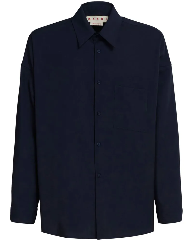 Marni Hemd mit Logo-Etikett - Blau Blau