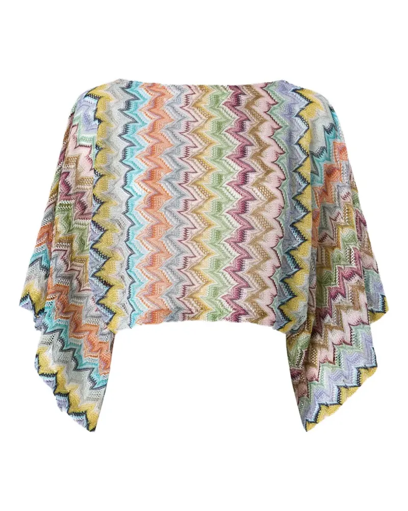 Missoni Zigzag-knit cropped beach top - Blau Blau