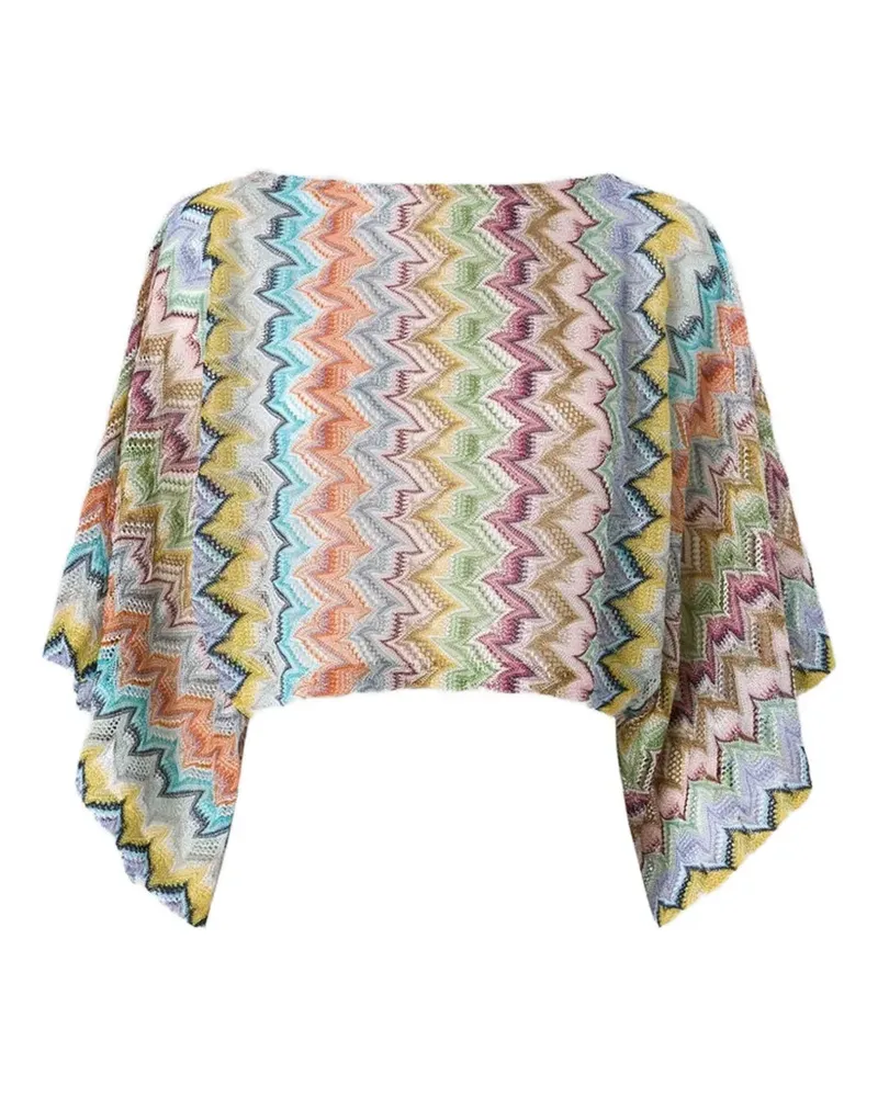 Missoni Cropped-Strandtop mit Zickzackmuster - Blau Blau