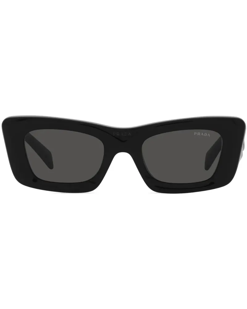 Prada Eckige Sonnenbrille mit Triangel-Logo - Schwarz Schwarz