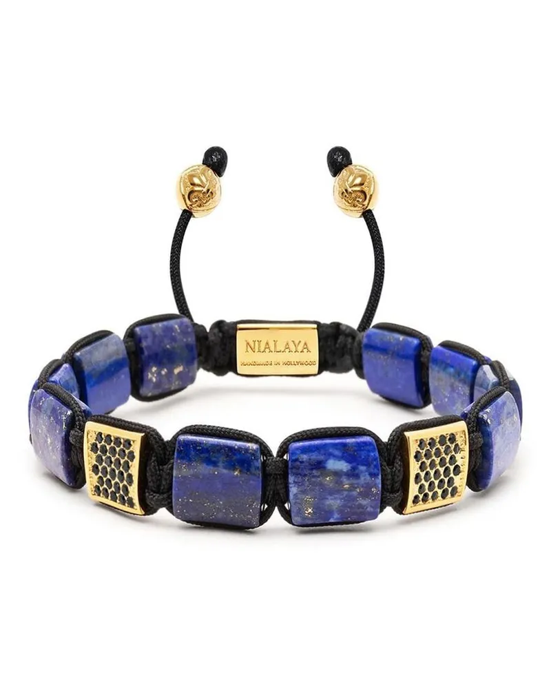 Nialaya The CZ Perlenarmband Blau