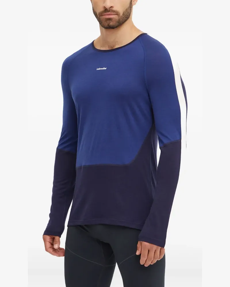 Icebreaker Langarmshirt mit Einsätzen - Blau Blau