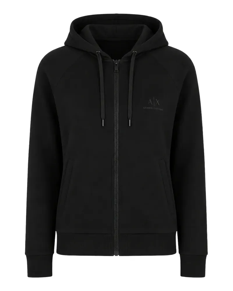 Armani Exchange rhinestone-embellished zip-up hoodie - Schwarz Schwarz