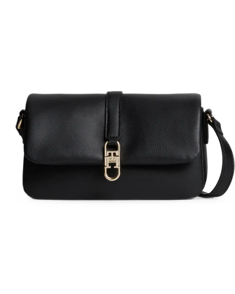 Tommy Hilfiger Libre Schultertasche aus gekörnter Textur - Schwarz Schwarz