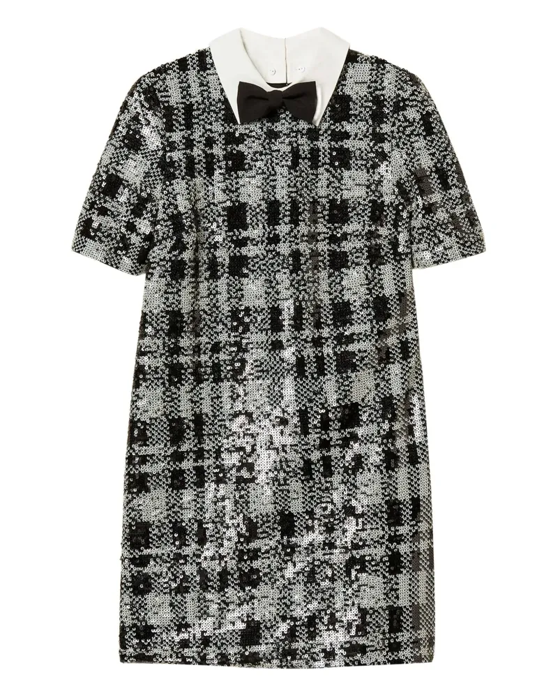 Twin-Set sequin check pattern mini dress - Schwarz Schwarz
