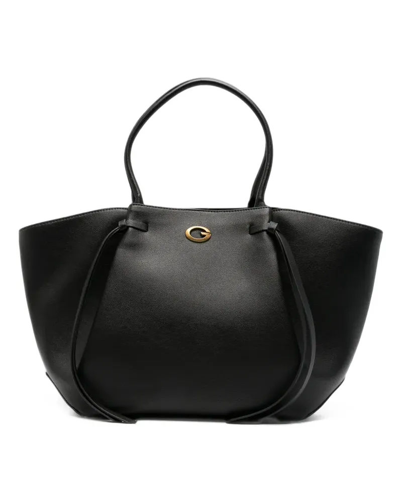 Guess Allegra Tote Bag mit Logoplakette - Schwarz Schwarz