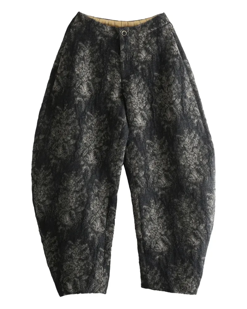 Uma Wang abstract-pattern trousers - Schwarz Schwarz