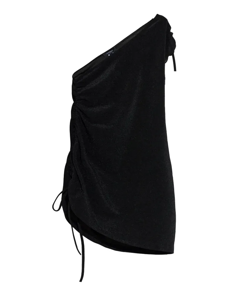 Balmain one-shoulder drawstring-detail mini dress - Schwarz Schwarz