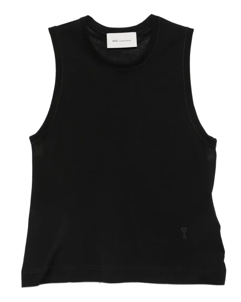 AMI Paris logo-embroidery tank top - Schwarz Schwarz