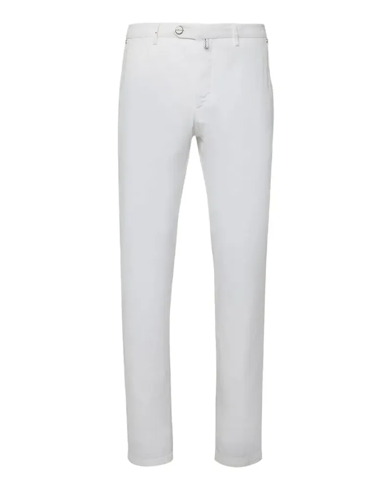 Kiton Schmale Hose mit Gürtelschlaufen - Weiß Weiß