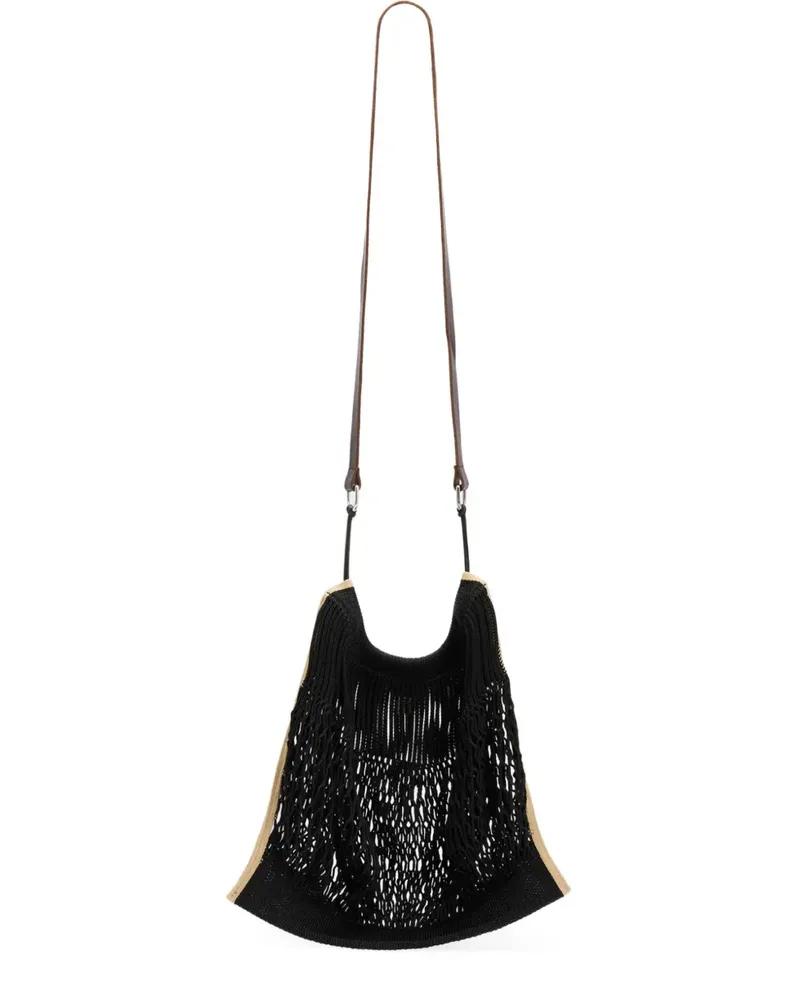 Christophe Lemaire Filt Schultertasche mit Mesh-Detail - Schwarz Schwarz