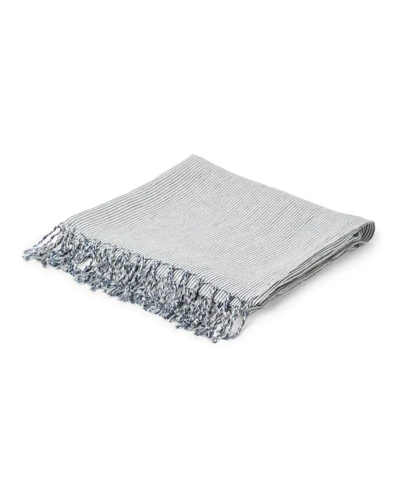 Brunello Cucinelli Gestreifte Decke (180cm x 110cm) - Blau Blau