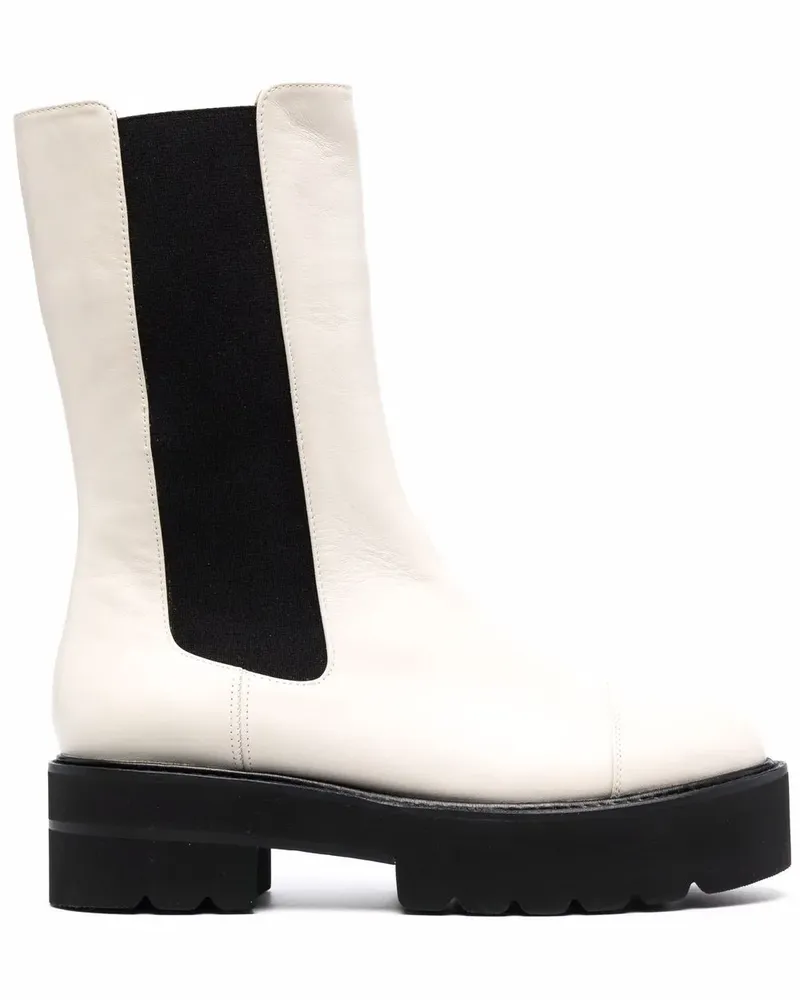 Stuart Weitzman Lederstiefel mit breiter Sohle - Nude Nude