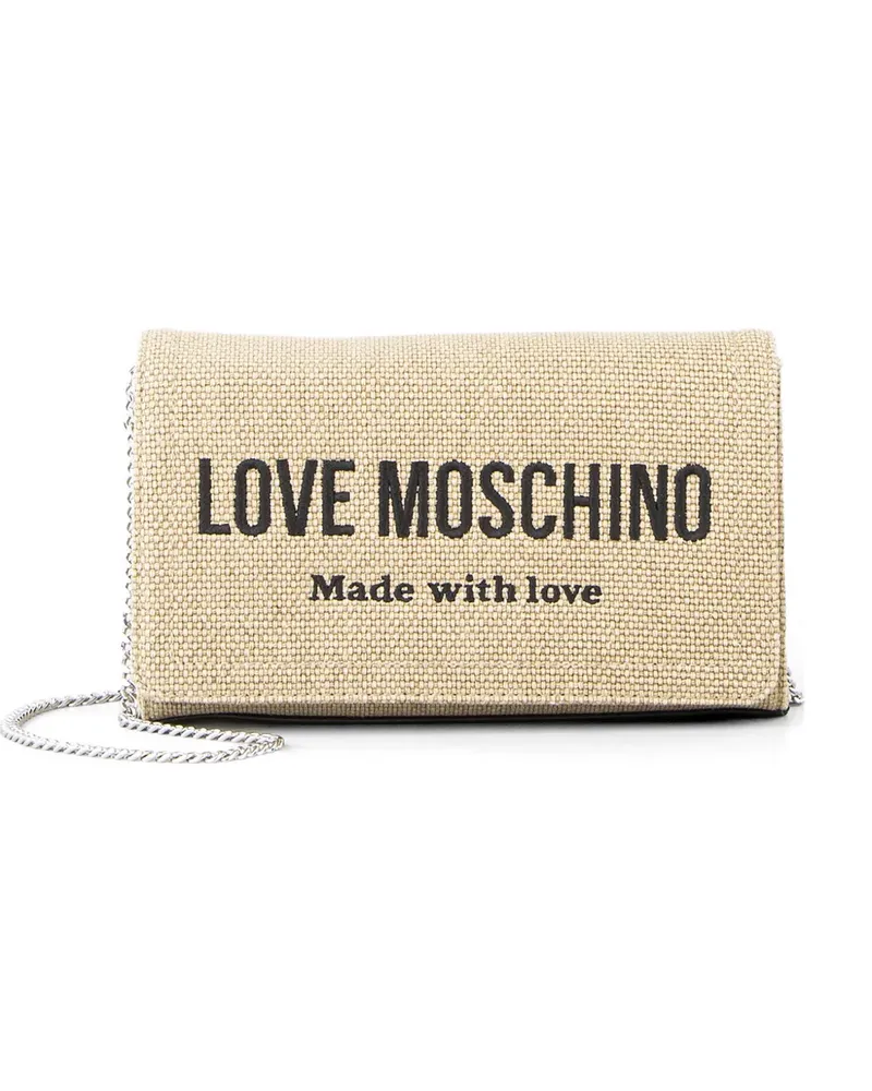 Moschino logo-detail chain-strap shoulder bag - Nude Nude