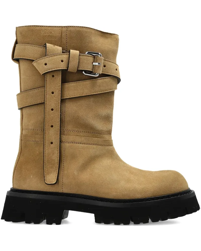 Moschino buckle-strap boots - Nude Nude