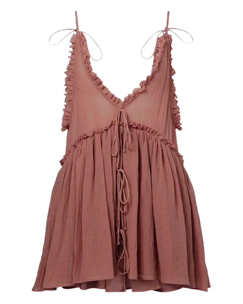 ATTICO ruffled tie mini dress - Rosa Rosa