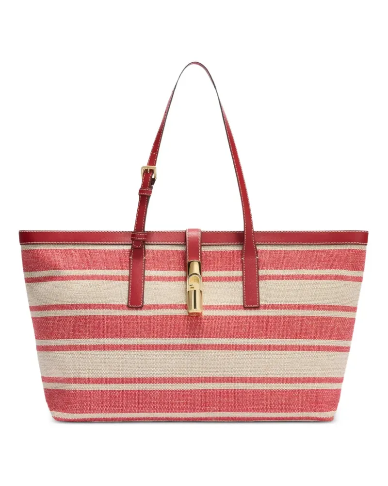 Furla Große Debby Tote Bag mit Streifen - Rot Rot