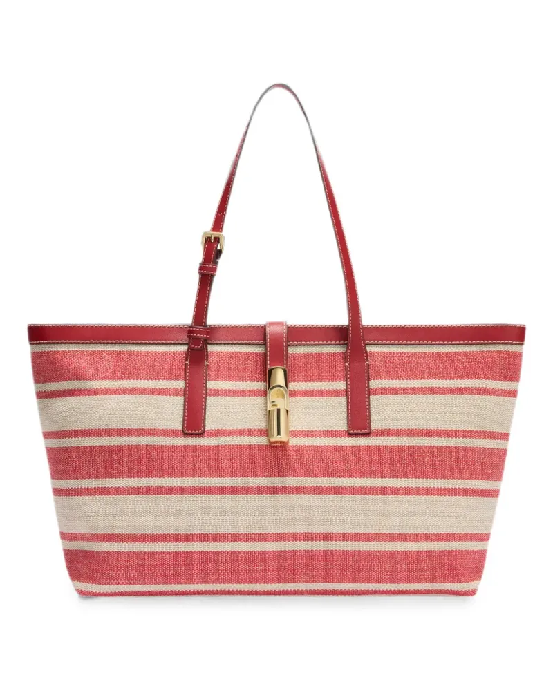 Furla Große Debby Tote Bag mit Streifen - Rot Rot