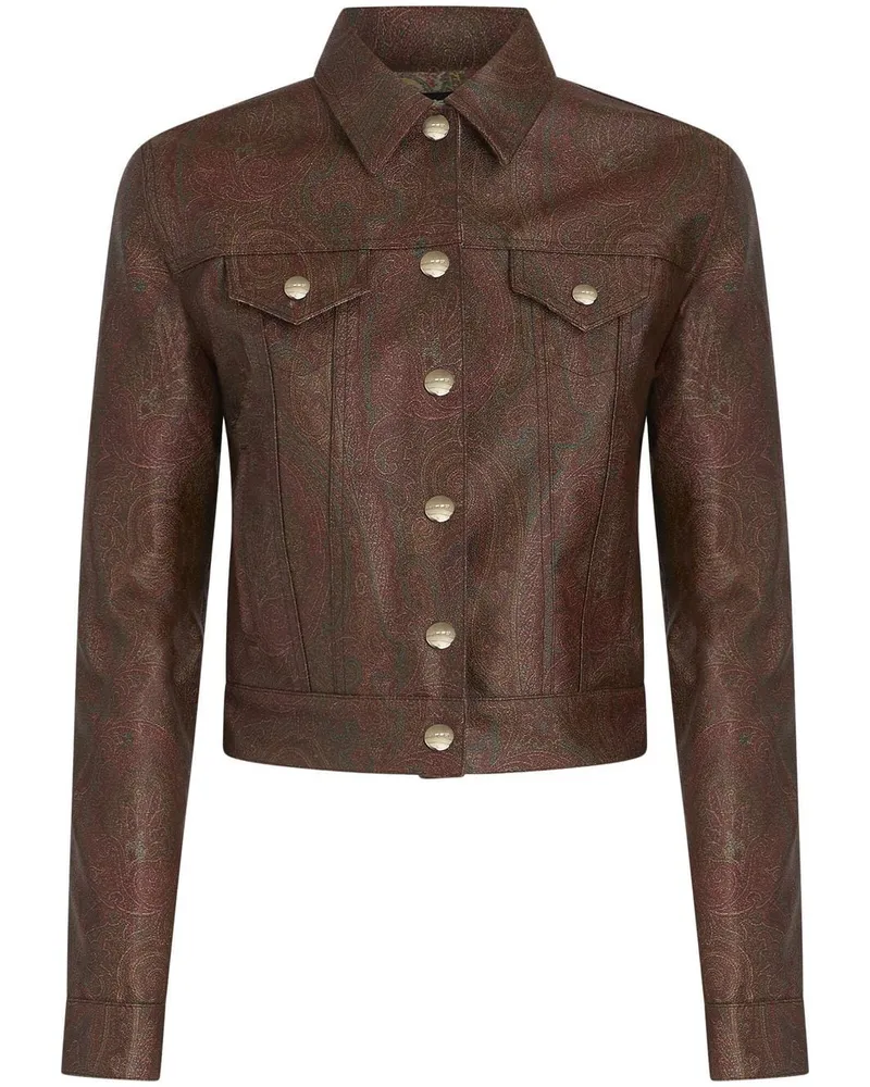 Etro Plissierte Cropped-Jacke - Rot Rot