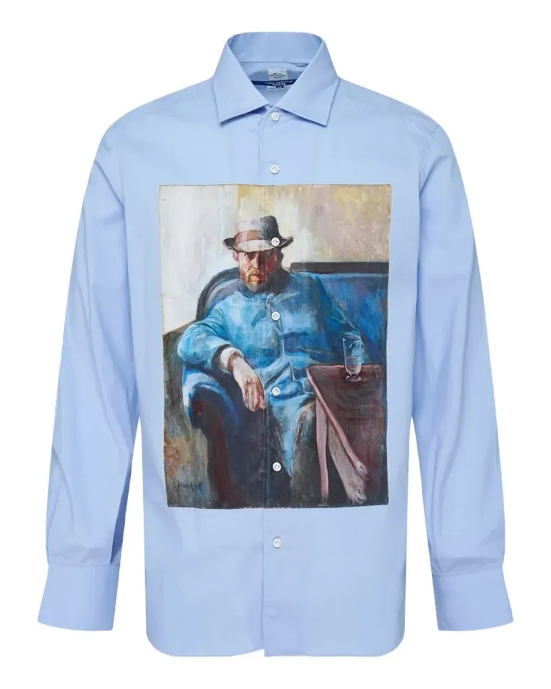 Junya Watanabe Maria Santangelo graphic-print shirt - Blau Blau