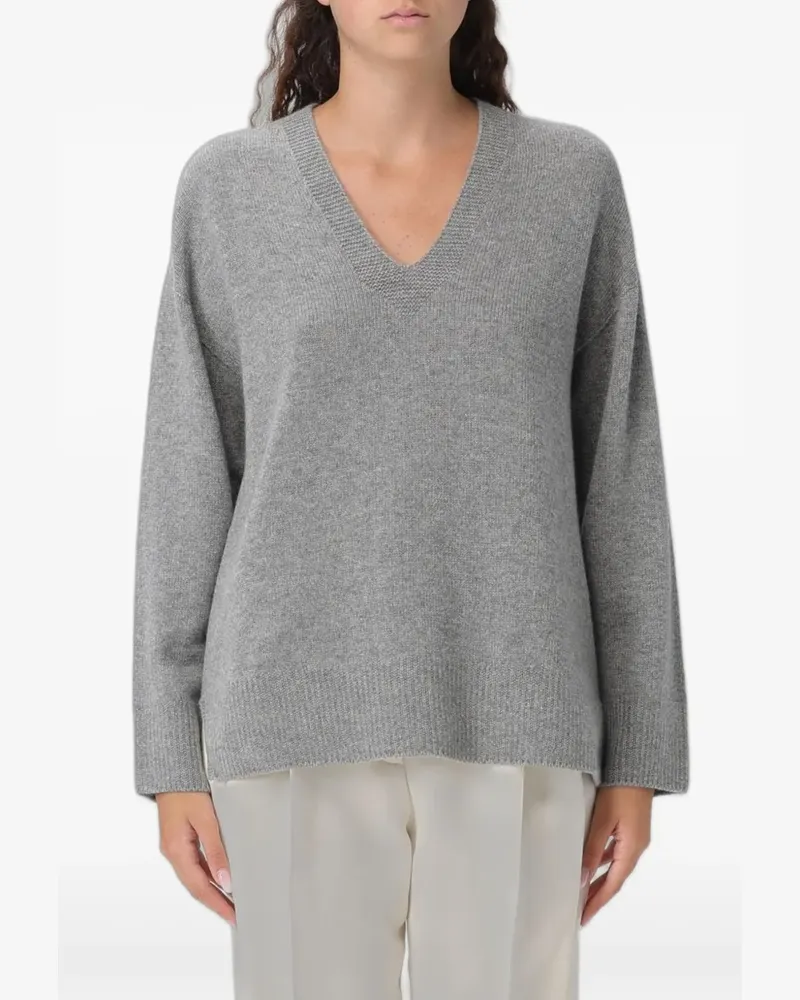 Emporio Armani Kaschmirpullover mit V-Ausschnitt - Grau Grau