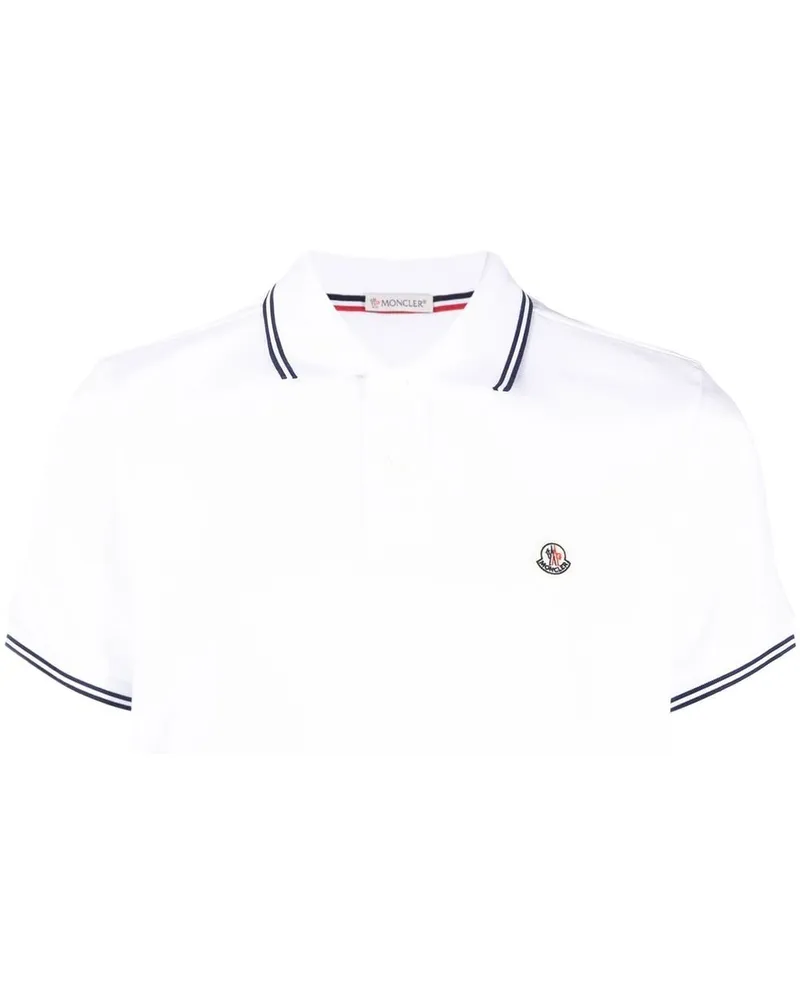 Moncler Poloshirt mit Logo-Patch - Weiß Weiß