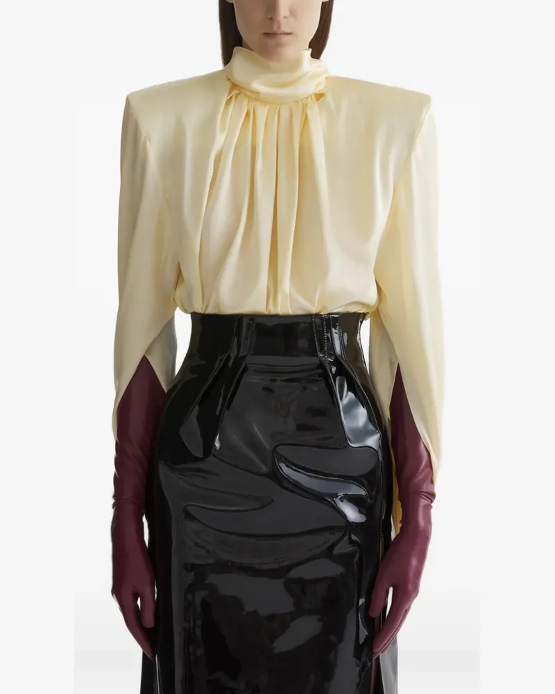 Thierry Mugler Oberteil mit Stehkragen - Schwarz Schwarz