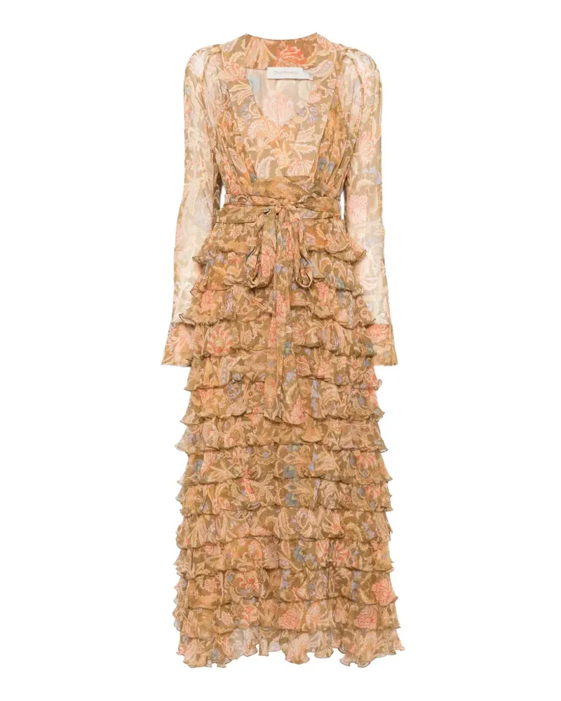 Zimmermann Maxikleid mit Blumen-Print - Grün Grün