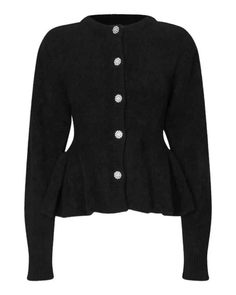 ROTATE Birger Christensen Strickcardigan mit Bijoux - Schwarz Schwarz