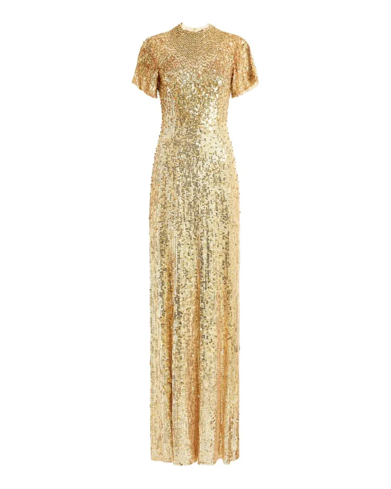Jenny Packham Jourdain Maxikleid mit Pailletten - Gold Gold