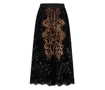 Bleistiftrock mit Leoparden-Print - Braun