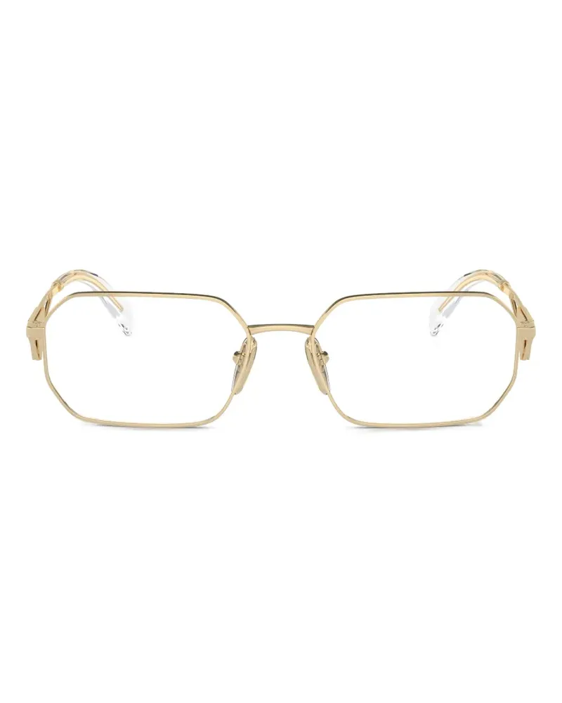 Prada geometric logo glasses - Gold Gold