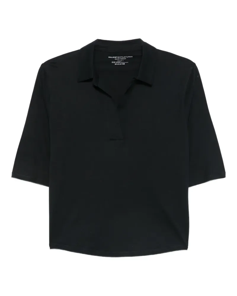 Majestic V-neck T-shirt - Blau Blau