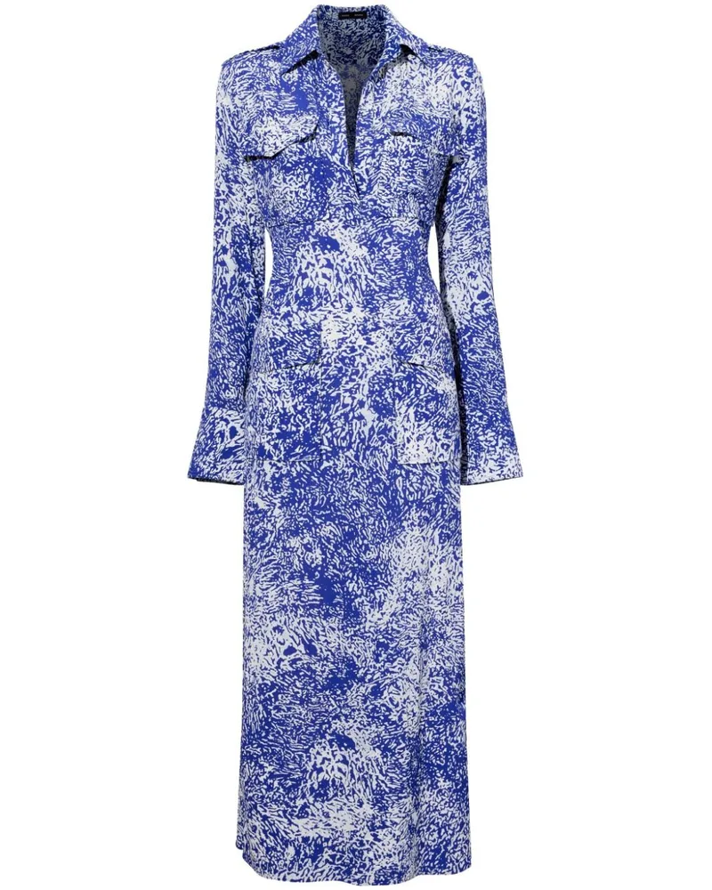 Proenza Schouler Maxikleid mit abstraktem Print - Blau Blau