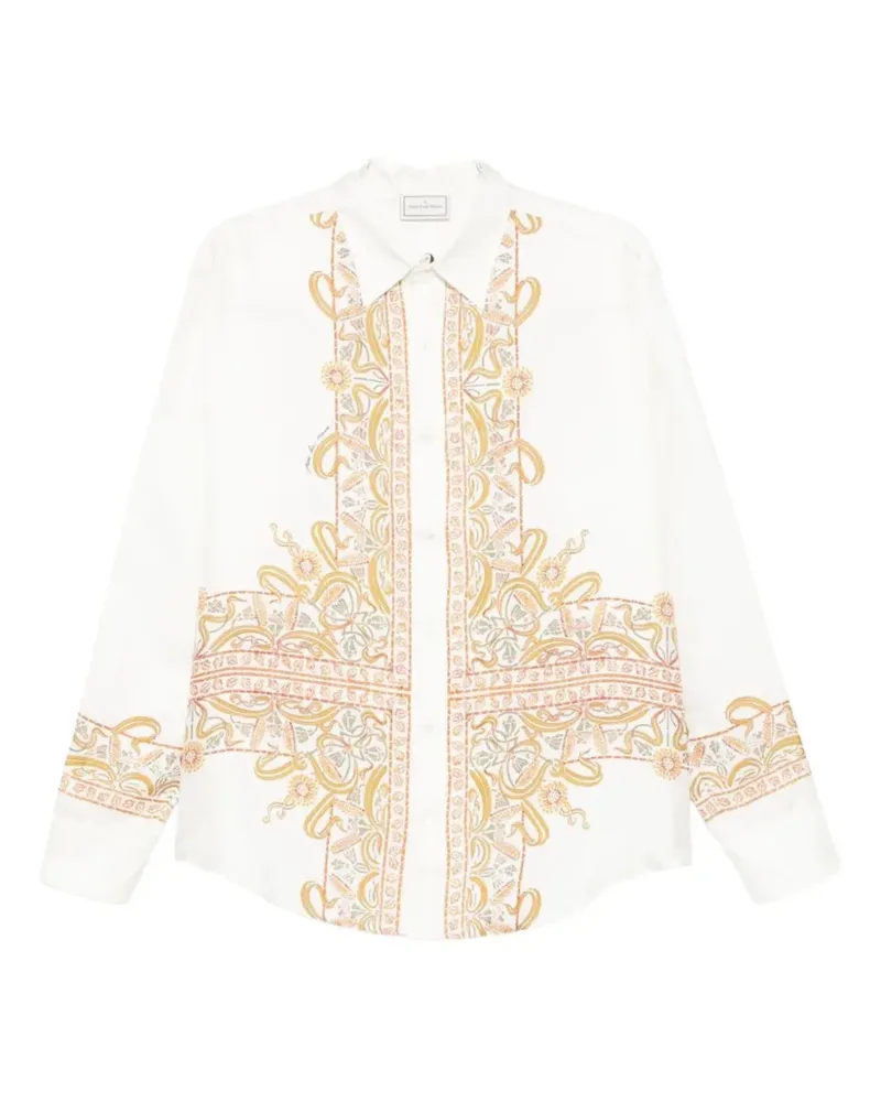 Pierre-Louis Mascia Aloebio graphic-print shirt - Weiß Weiß