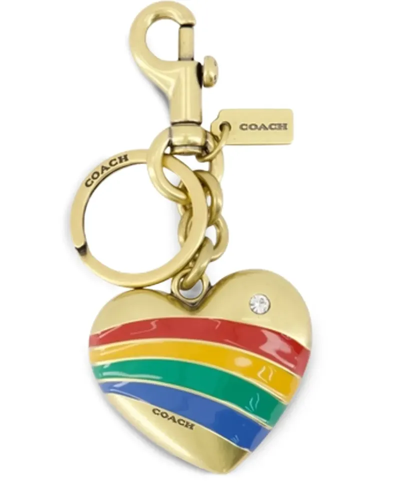 Coach Schlüsselanhänger mit Regenbogenherz - Gold Gold