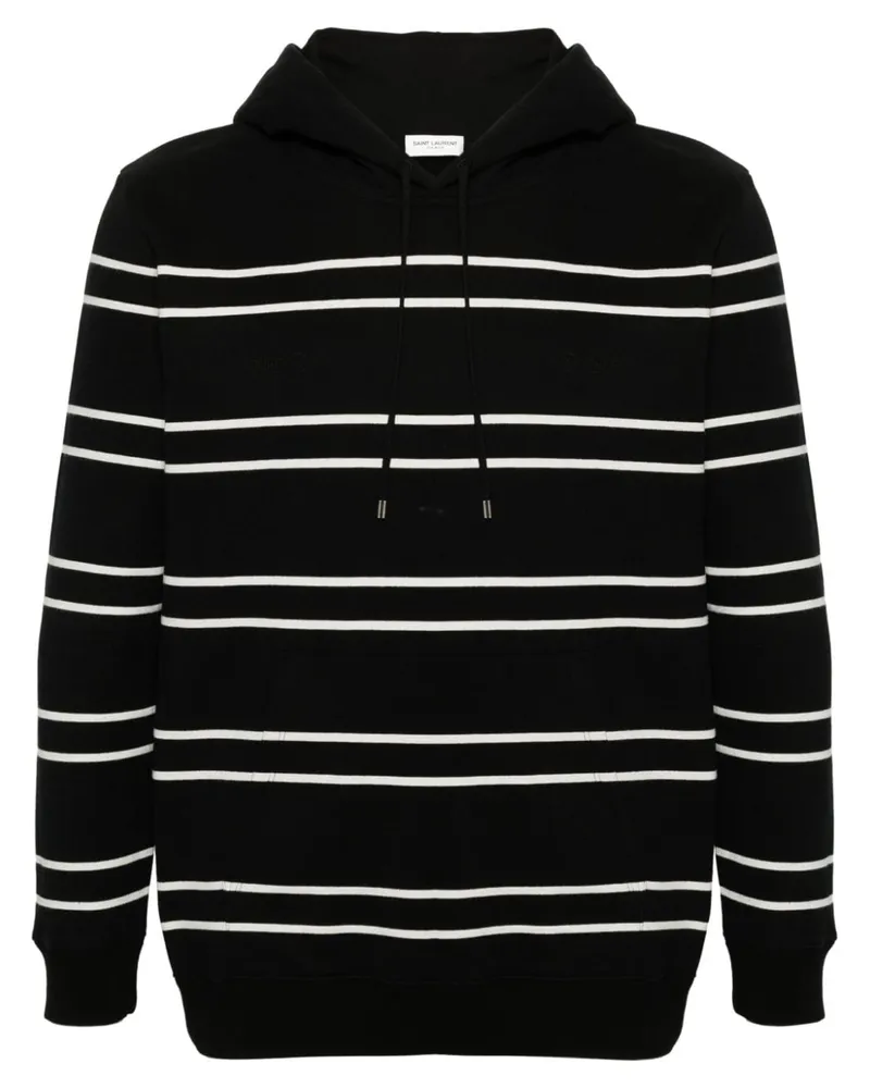 Saint Laurent Gestreifter Hoodie - Schwarz Schwarz