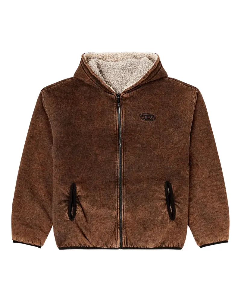 Diesel S-Bryan embroidered-logo reversible jacket - Braun Braun