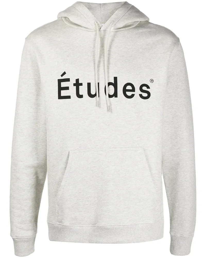 Études Studio Hoodie mit Logo-Print - Grau Grau
