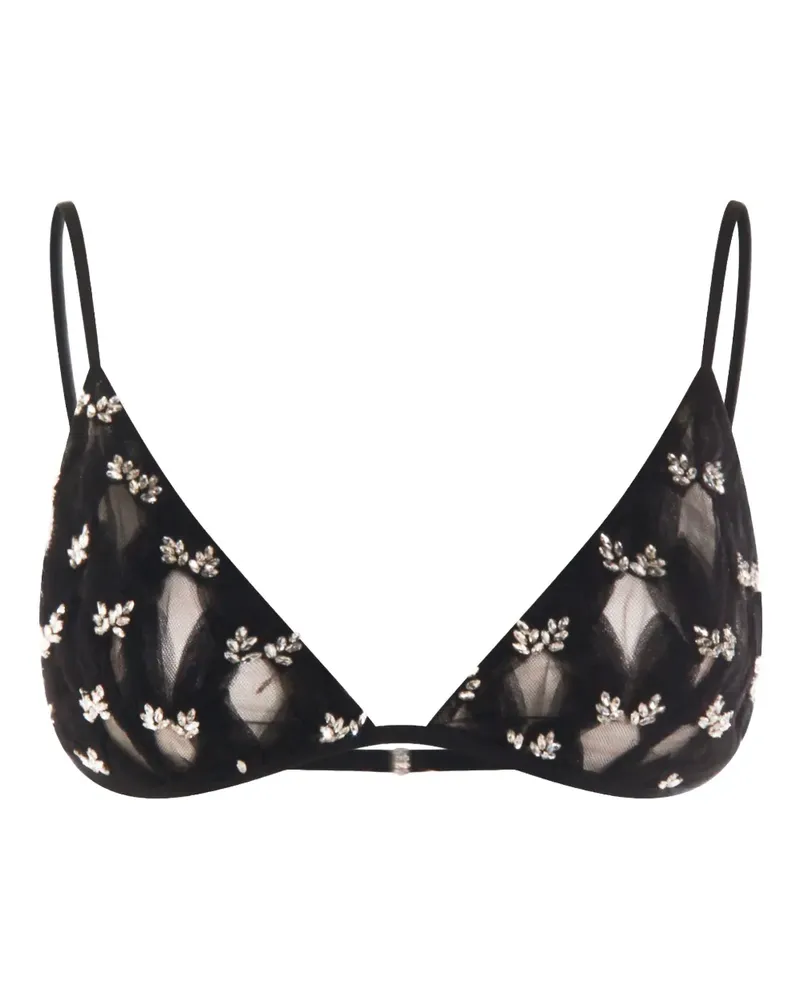 NISSA crystal-embellished top - Schwarz Schwarz