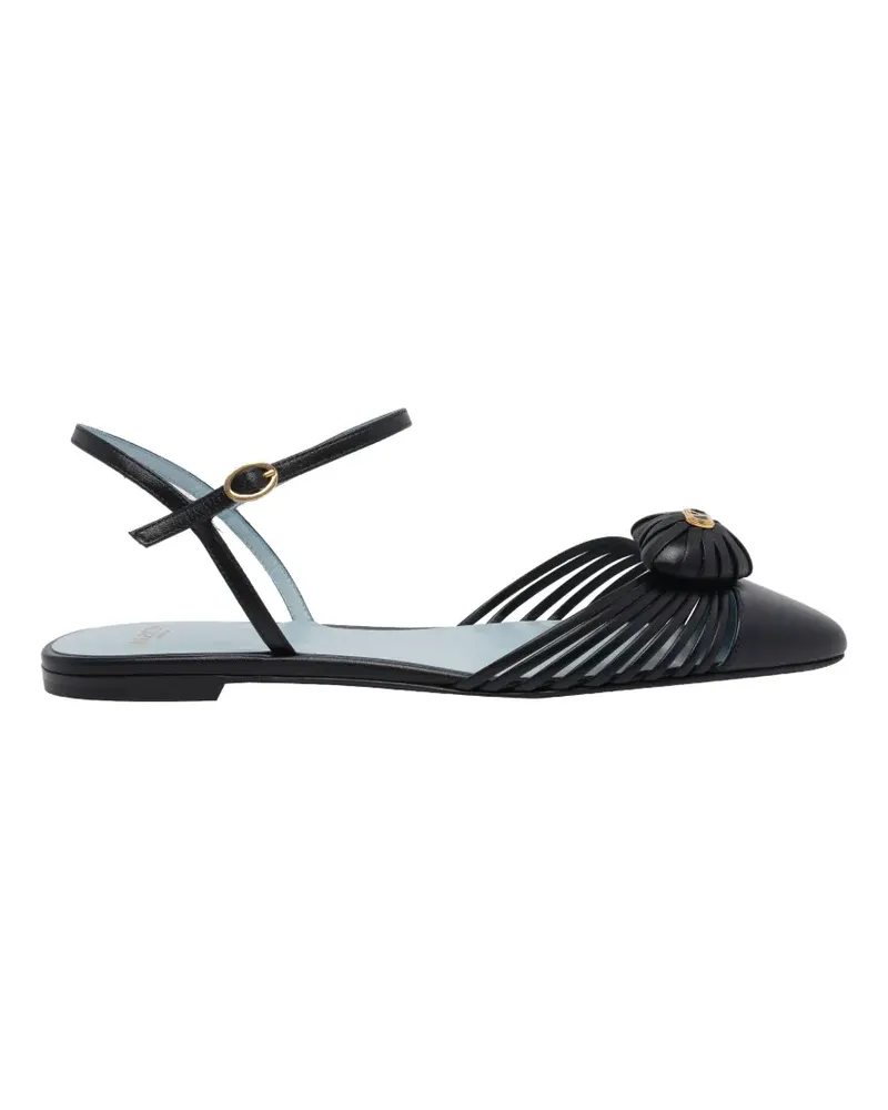 Valentino Garavani pointed-toe leather ballet flats - Schwarz Schwarz