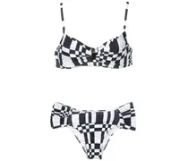 Bikini mit geometrischem Print - Schwarz