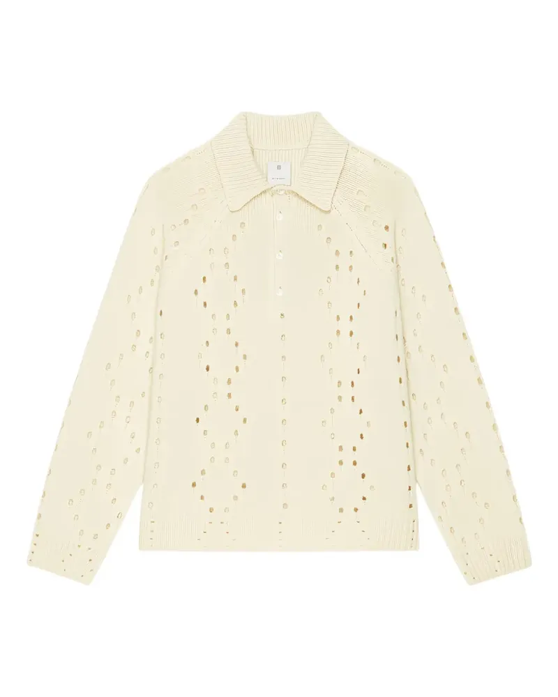 Givenchy openwork polo-collar jumper - Nude Nude