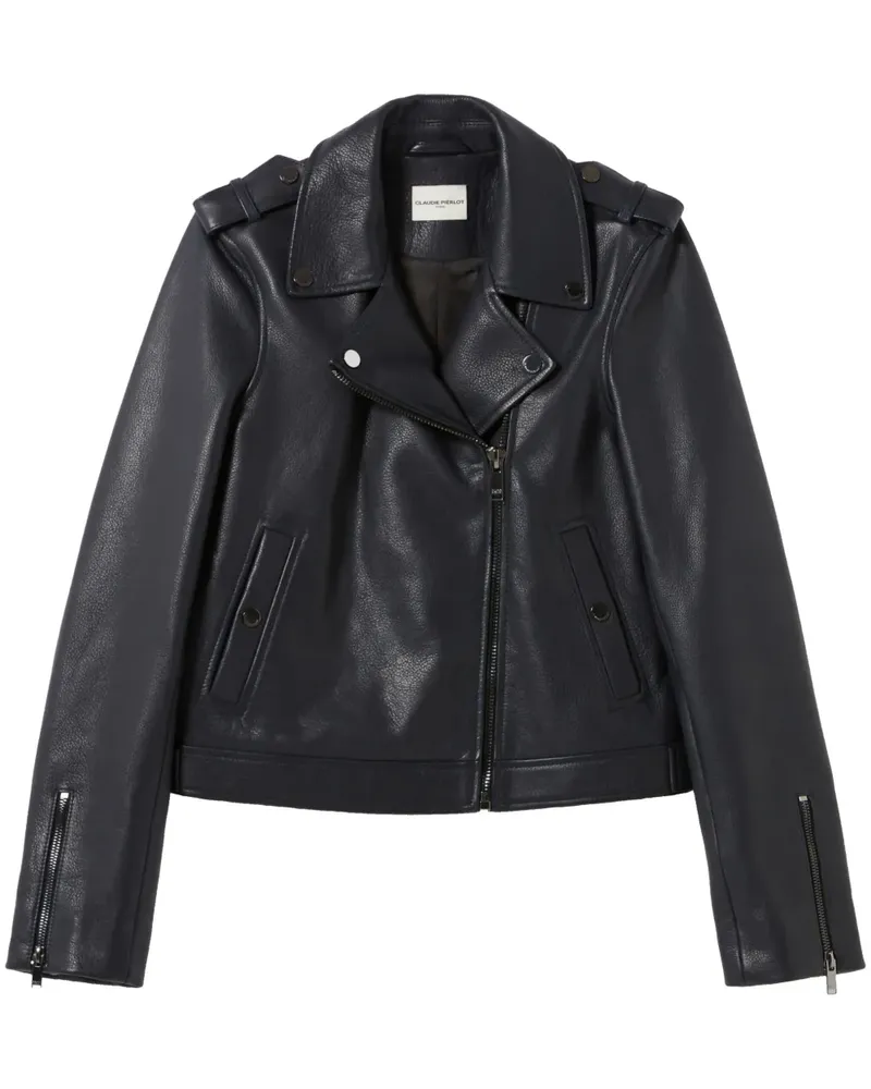 Claudie Pierlot Klassische Lederjacke - Blau Blau