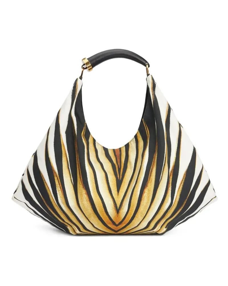 Roberto Cavalli Schultertasche mit Zebra-Print - Schwarz Schwarz