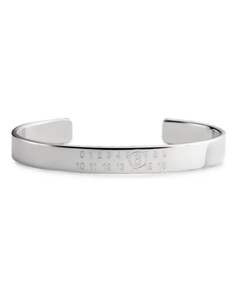 Maison Margiela engraved Numeric cuff bracelet - Silber Silber