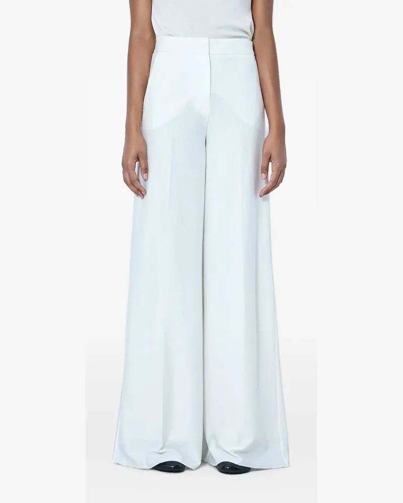 Max Mara Weite High-Waist-Hose - Weiß Weiß